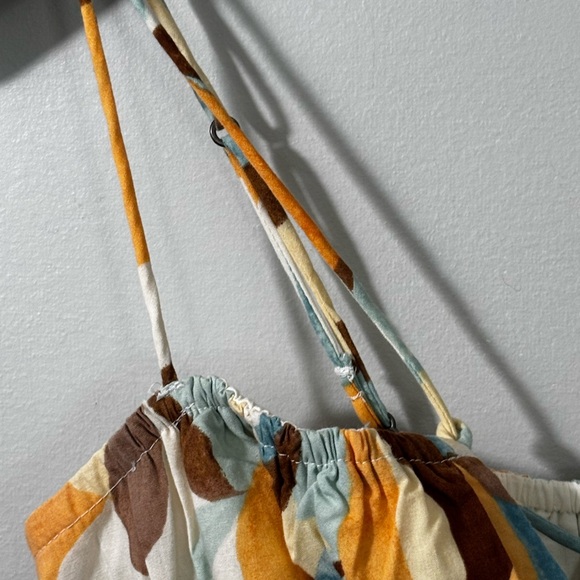 Abercombie & Fitch mini dress abstract adjustable spaghetti strap pockets size S - Picture 5 of 9